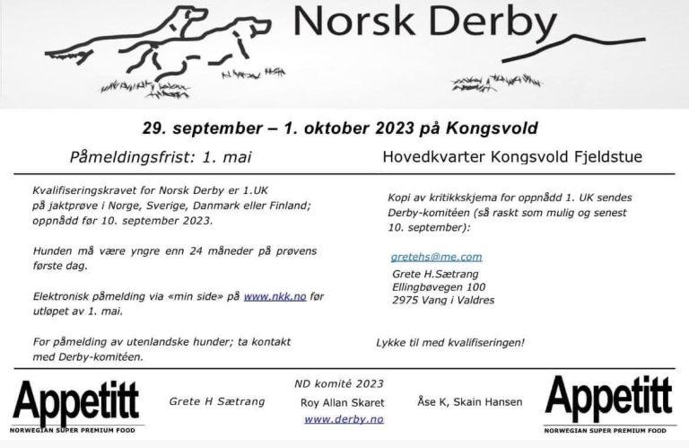 Norsk Derby – Påmeldingsfrist